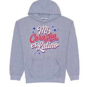 Hybrid Apparel S Hoodie, Mi Corazon es Latino, Hispanic Hoodie, NWT